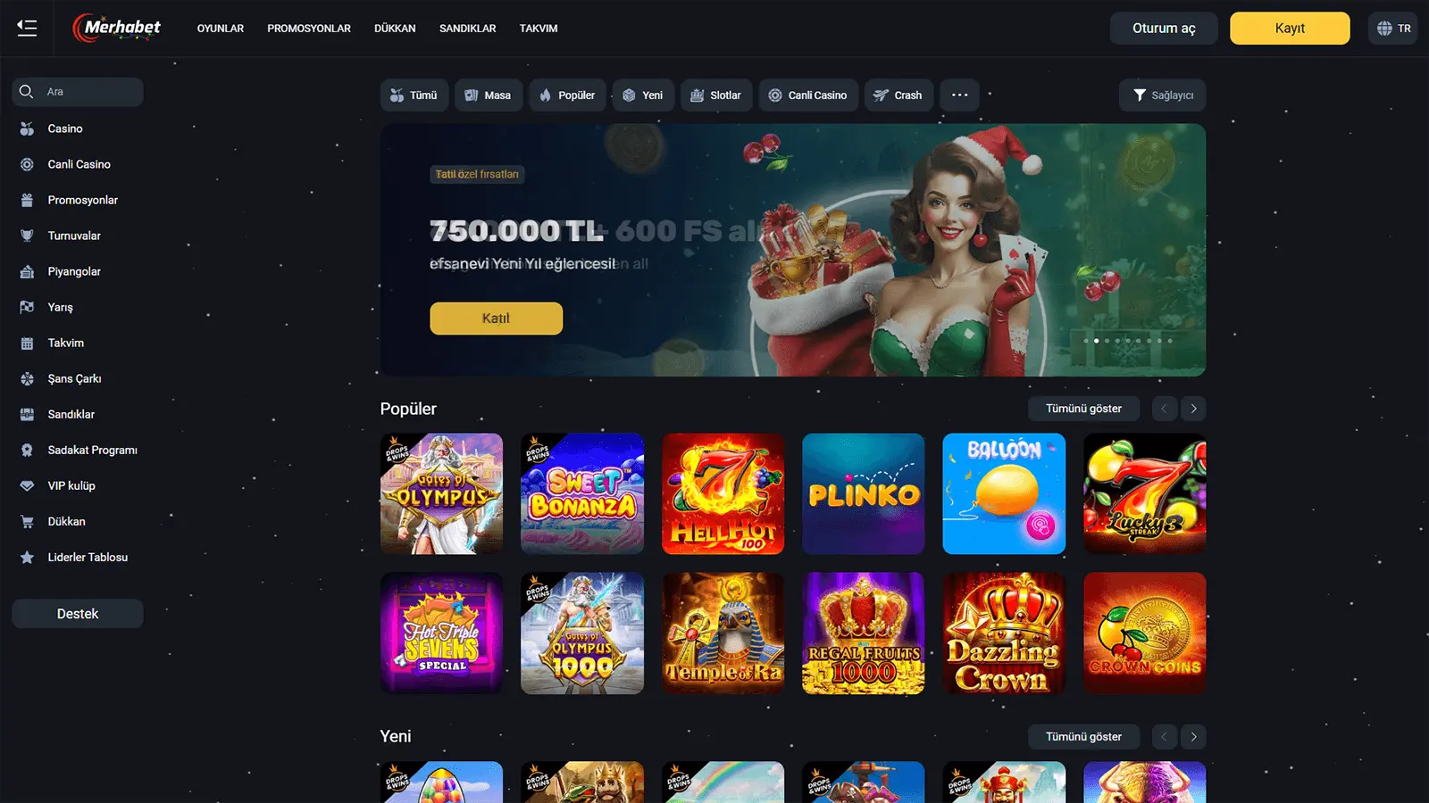 Merhabet Casino Homepage in Turkey