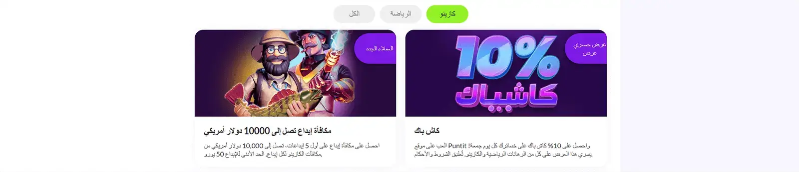 Puntit Casino Bonuses in Arab Countries